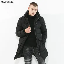 Зимние мужские парки, длинная стильная ветровка с капюшоном, пуховики, европейский и американский стиль, теплая Толстая мужская одежда