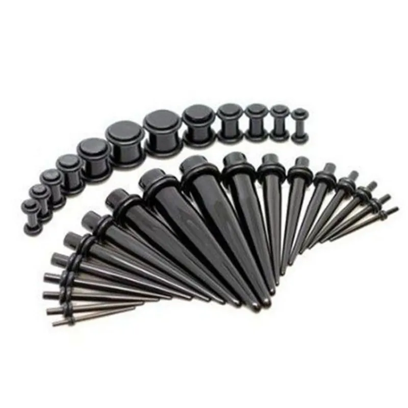 

36PCS/Lot New Arrival Ear Plugs Tunnels stainless steel Body Jewelry Acrylic Women Men Fashion Piercing Ear plug Expenders