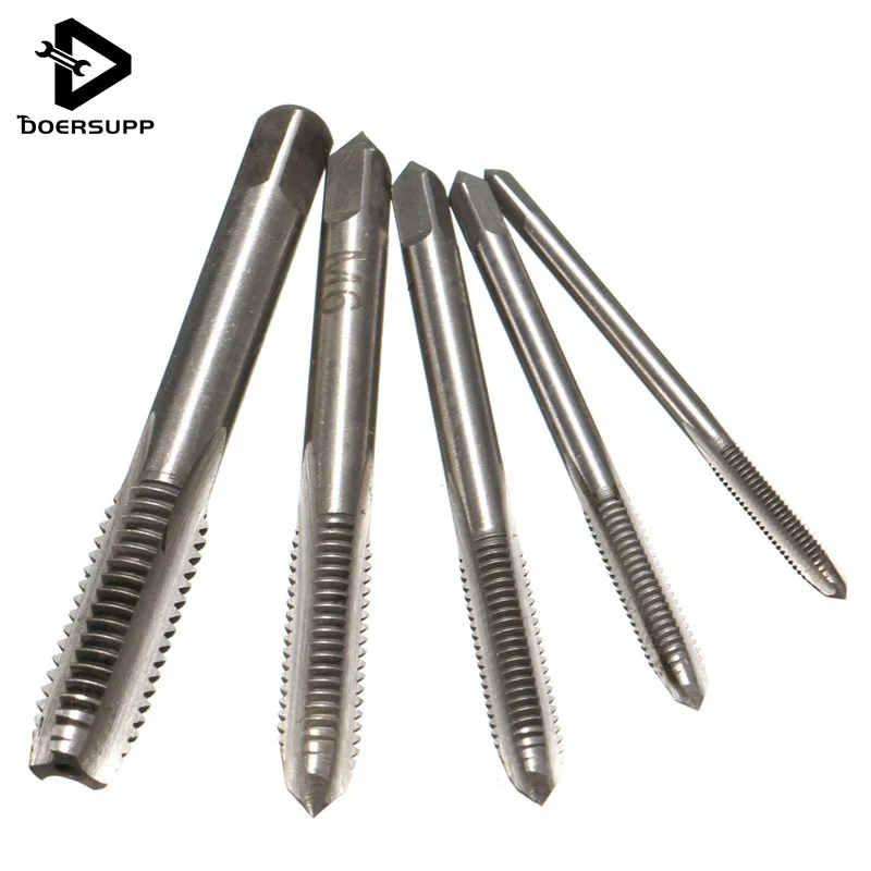 

Newest 5PCS/Set HSS Hand Tap M3 M4 M5 M6 M8 Tap & Die Machine Spiral Point Straight Fluted Screw Thread Metric Plug Hand Tools