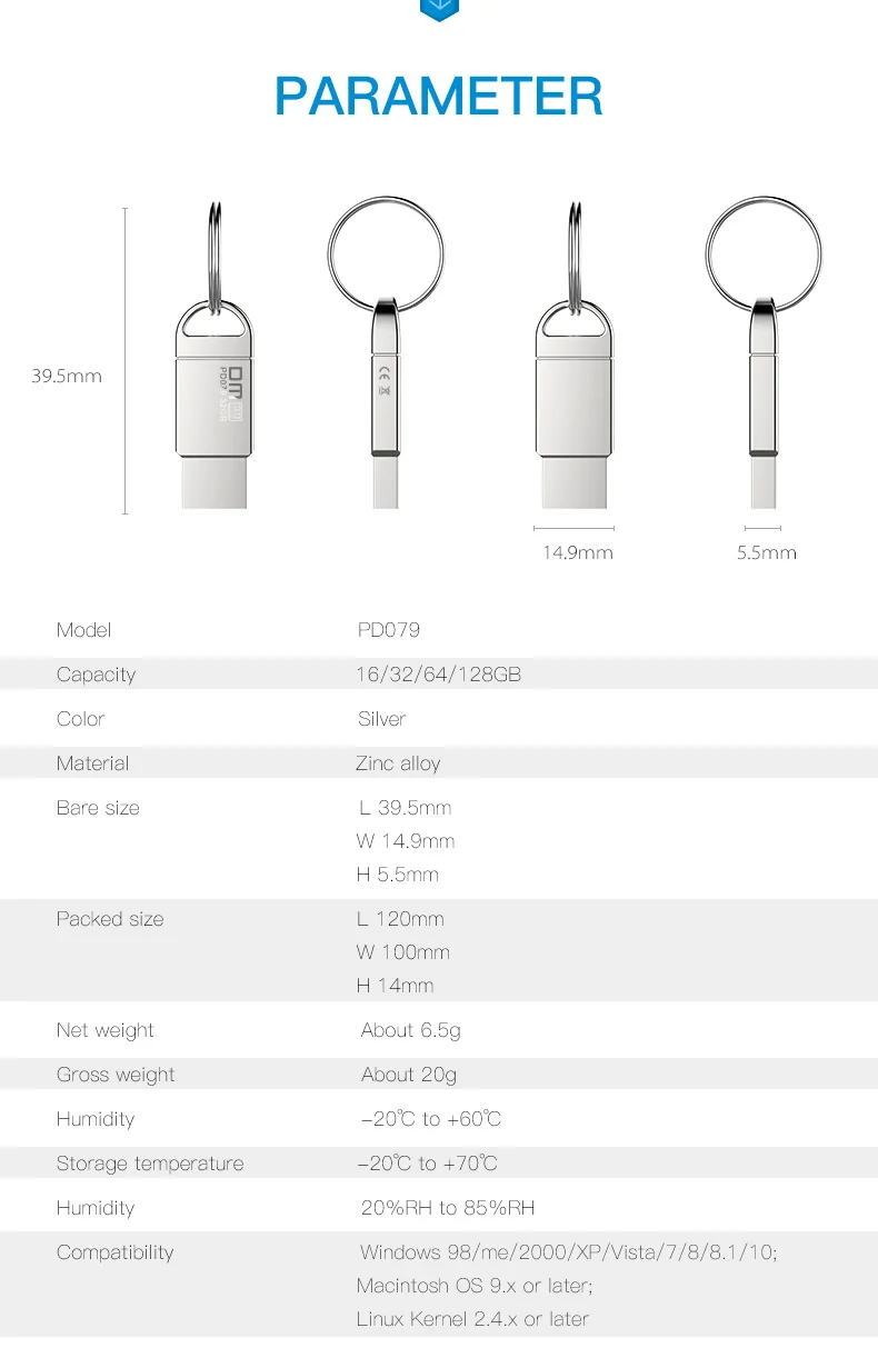 DM PD079 USB флеш-накопитель 128 Гб металл 64 Гб Флешка USB 3,0 карта памяти 32 Гб флеш-накопитель реальная емкость 16 Гб USB флешка