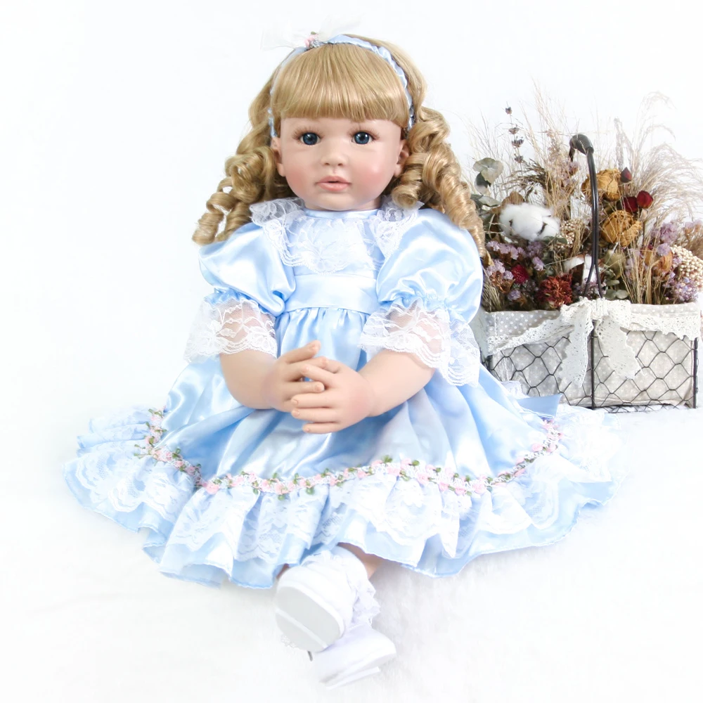 Reborn blond girl baby doll 60 см мягкая силиконовая кукла Reborn Baby 2" игрушка для девочек новорожденный Bebes reborn menina boneca