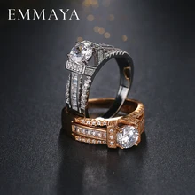 EMMAYA кольца золотистого цвета кольца для женщин AAA цирконовые Стразы проложили коктейльное кольцо дешевые женские ювелирные изделия