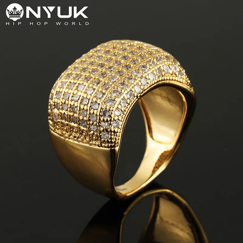 

Copper Rhinestone Ring Top Quality Gold Ring Men Hip Hop Rings Wedding Ring for Men Jewelry Lovers Gift Valentine's Day