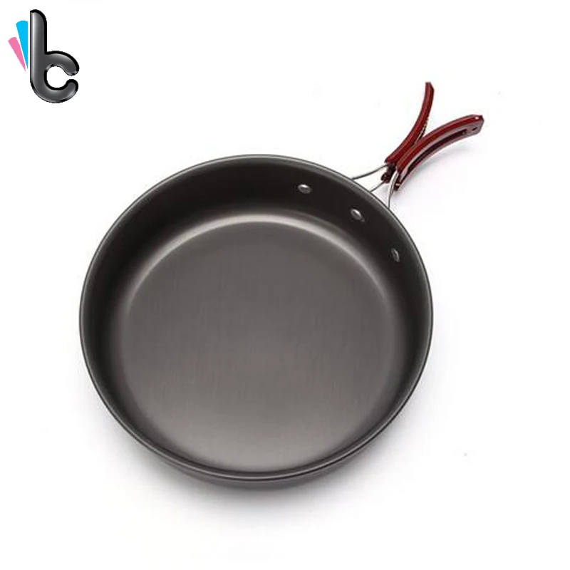 Portable Outdoor Camping Picnic Pot Large Frying Pan Aluminum Alloy Wok Folding Cookware With Net Basket