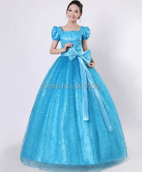 womens tuxedo blue sequins belle ball gown medieval long dress costume Victorian Gothic Lol