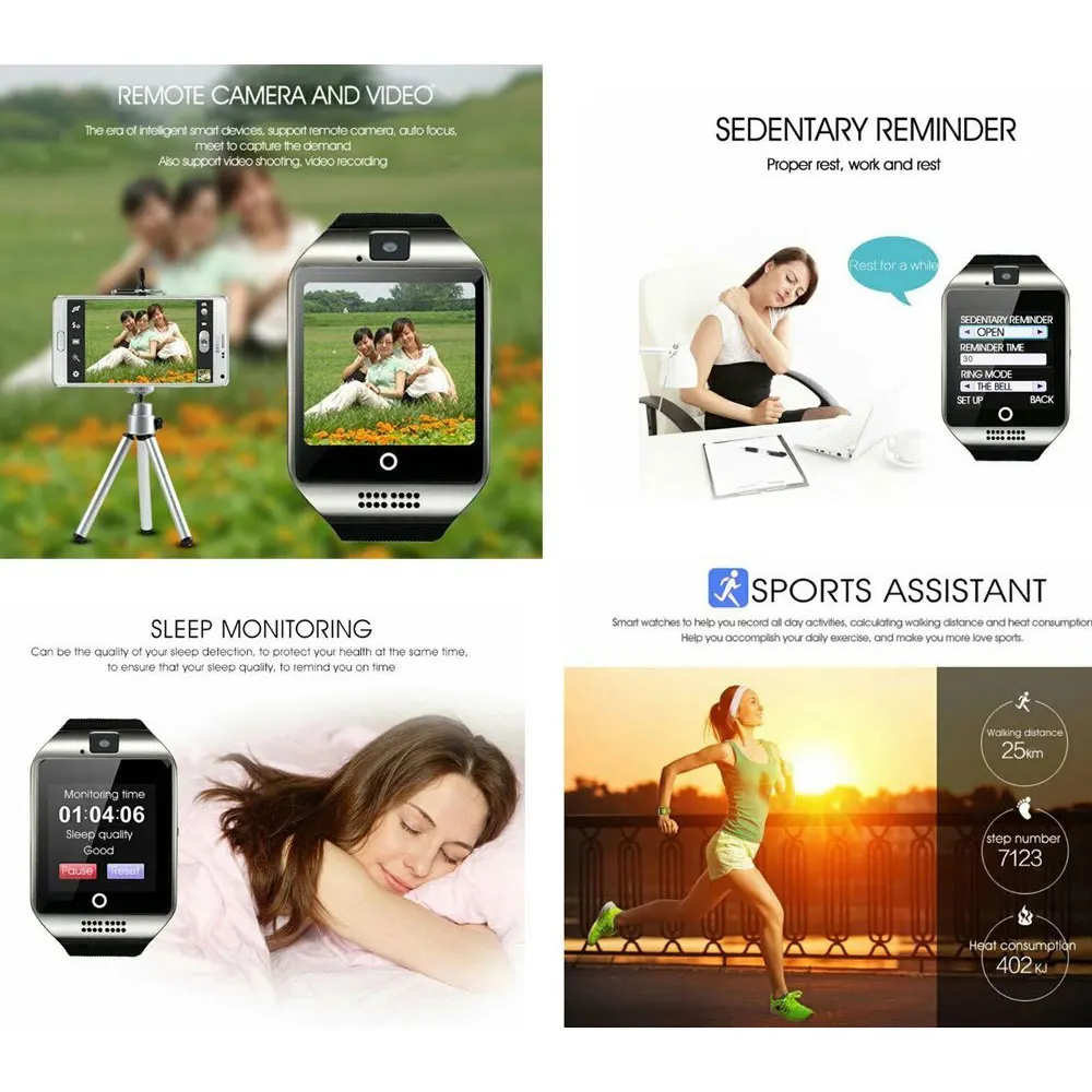 Smart Watch fitness tracker Bluetooth Pedometer sport Smartwatch with Sleep Monitoring System and HD Display Screen