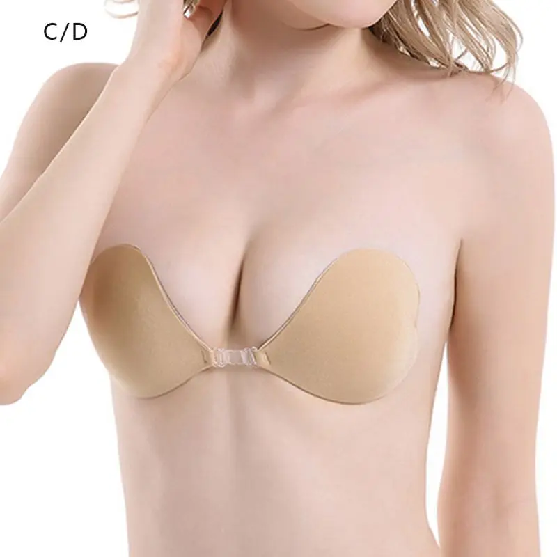

Women Adhesive Bra Strapless Sticky Silicone Invisible Push Up Heart Shape Brassiere Waterproof Bikini Breast Chest Swimsuit Pad