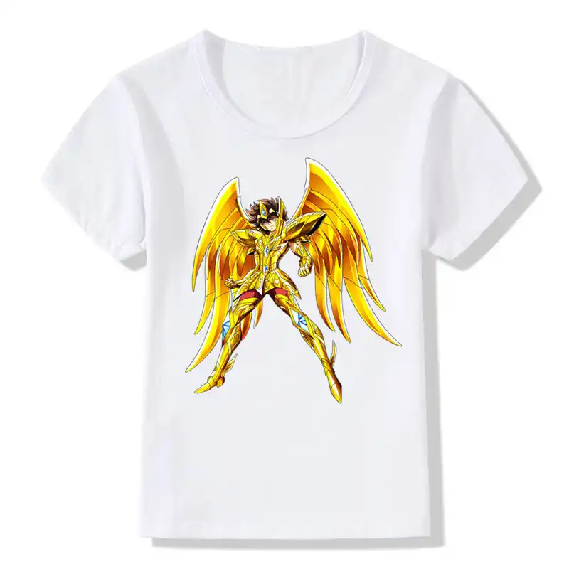 Boys Girls Gold Saint Seiya Character Fashion T Shirt Children Manga Anime T Shirt Kids Tops Baby Clothes Hkp422 T Shirt Children Child Shortkids Tops Aliexpress