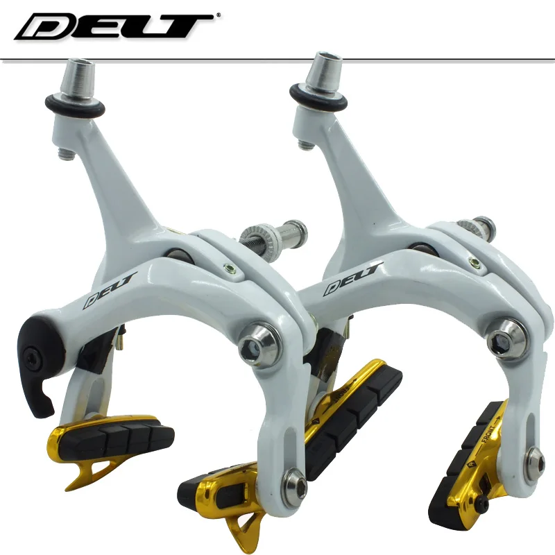 

NEW Bicycle c brake C clip Caliper-Side Pull 47-62mm for Urban Fixed gear bike Road CNC shoes White & Gold