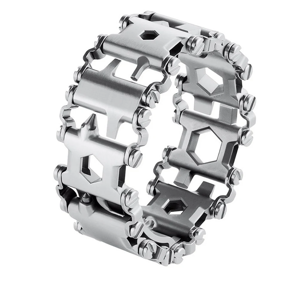 

Opener Stainless Steel TREAD Hiking Multifunction Tool Outdoor Bracelet Camping Wrench Home Repair Screwdriver Travel Emergency