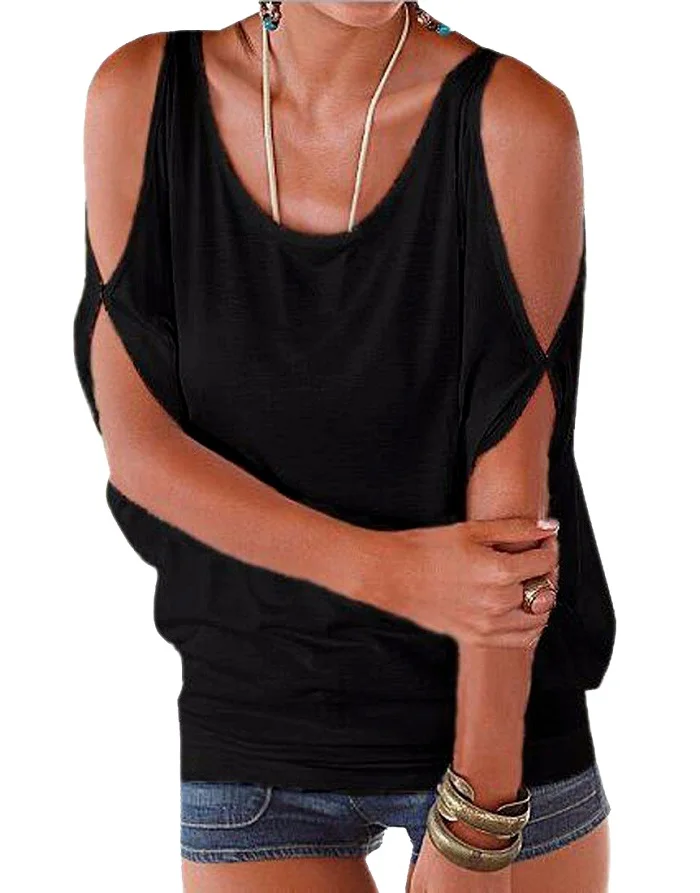 2019 جديد وصول Batwing أكمام الصيف السببية الباردة الدانتيل يصل عودة قمصان المتضخم بلوزات غير مغطية للكتف زائد حجم