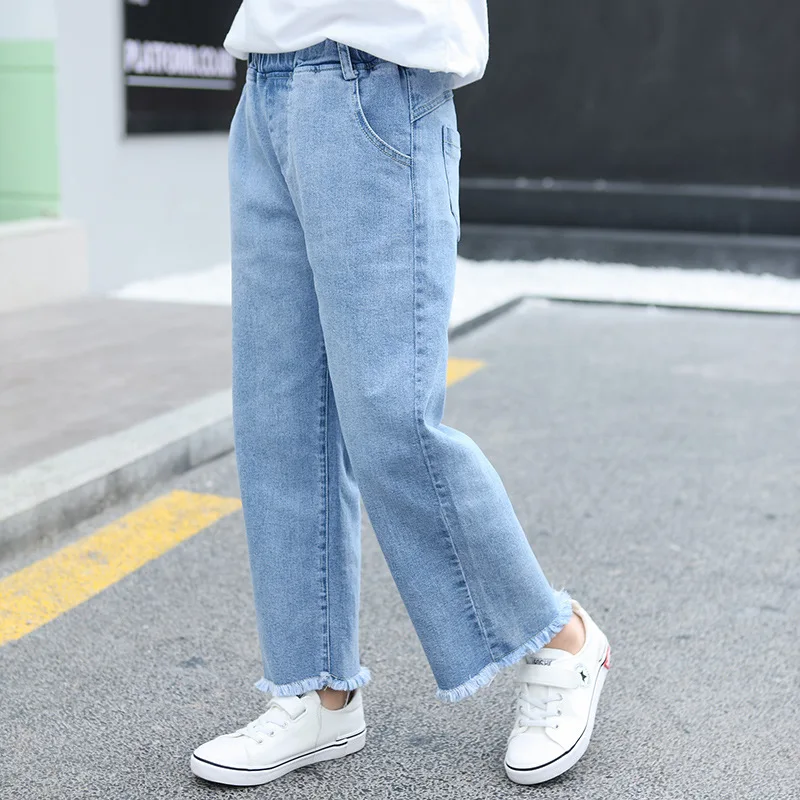 

Girls Jeans New Spring Children's Wide Leg Pants Children's Straight Pants Loose Trousers Wholesale