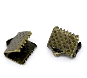 

Free shipping!!!!!Bronze Tone Textured End Caps Crimp Beads 8x8mm