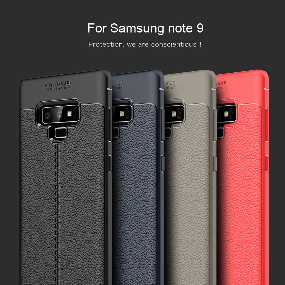 

New For Samsung Galaxy note 9 case Anti-fall lychee tpu soft Cover High luxury not deformed For Samsung Galaxy note 9 cases