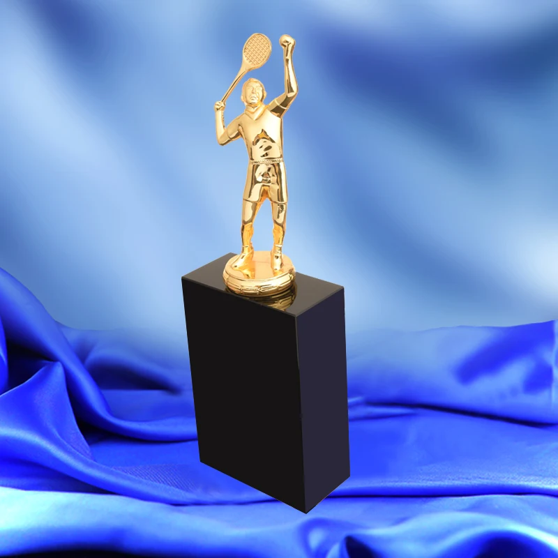 

MTSF011 Playing Tennis Shaped Metal Trophy Wimbledon Championships Award Australian Open Trophy French Open Rewards