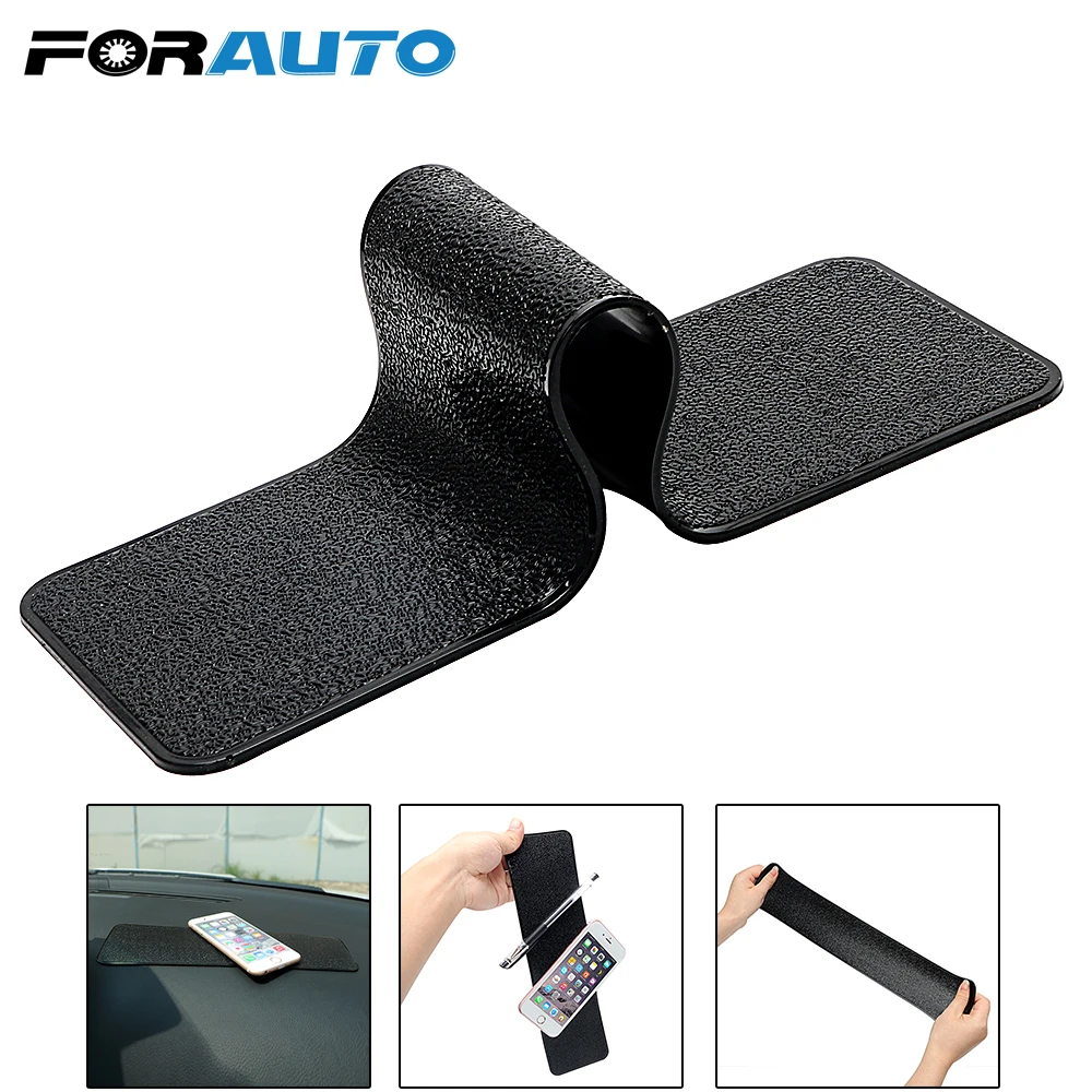 

FORAUTO Long Car Dashboard Sticky Pad Anti-slip Mat For Phone Leather Texture PU Gel Magic Car Interior Non-Slip Mat Holder