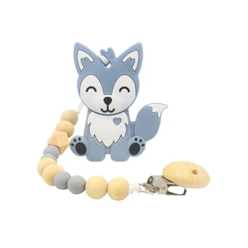 

Practical Baby Pacifier Chain Cartoon Cat Set Dummy Pacifier Soother Nipple Leash Strap Animal Teether 2Pcs