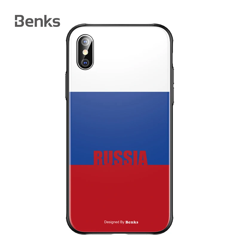 Benks 2018 чехол для телефона iPhone X мягкий край закаленное стекло защитный Fundas задняя