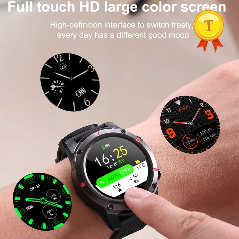 

IP67 swimming full touch hd large color screen GPS Smart Watch Man Blood Pressure Heart Rate Compass Multiple Sports Smartwatch