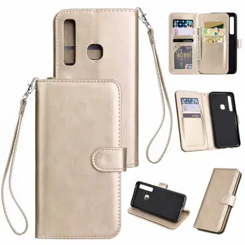 

50pcs/lot free shipping Multi functional 9 card Photo Frame Wallet PU Leather +TPU Case for Samsung A9 2018 A7 2018 J4PLUSJ6PLUS