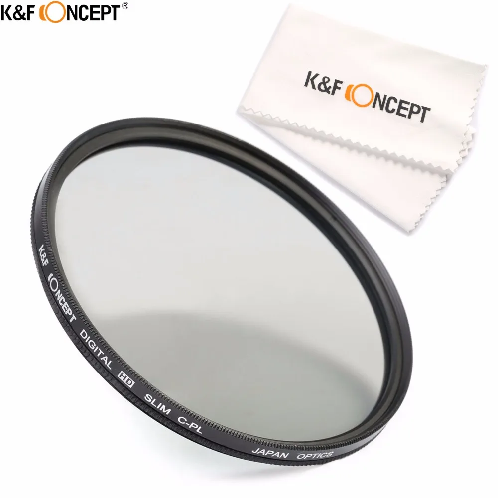 K & F CONCEPT Ультра Тонкий CPL оптический стеклянный фильтр для объектива камеры с