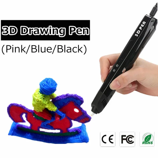 Cheap 3 Color Sixth Generation 3D Pens With Free PLA Filament 3D Printing Pen With LED Screen For Kids Birthday Present Christmas Gift