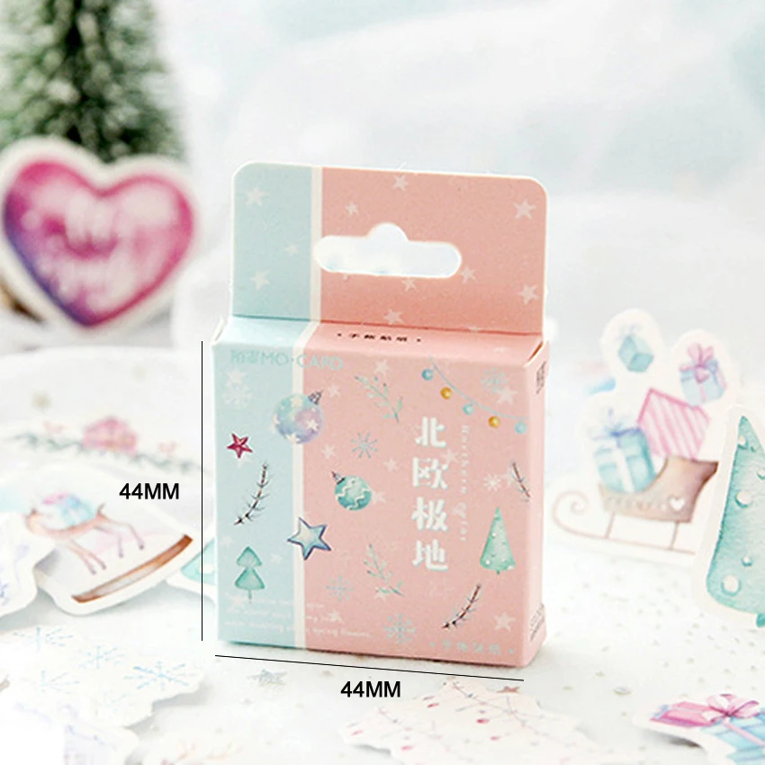 

46Pcs/pack New Nordic Polar Pocket Items Decorative Sealing paper Stickers Self-Adhesive DIY Diary Stationery