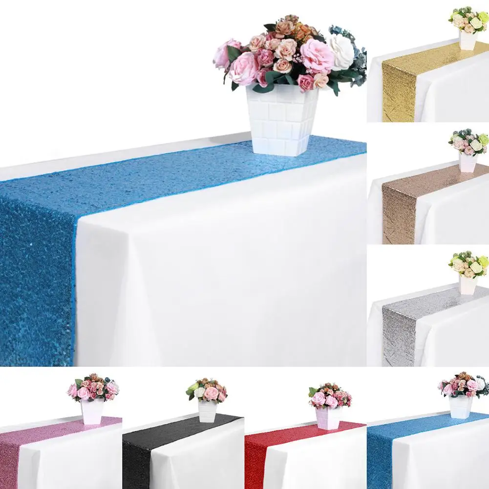 Solid Sequin Table Runners Glitter Table Runner Party Supplies Fabric