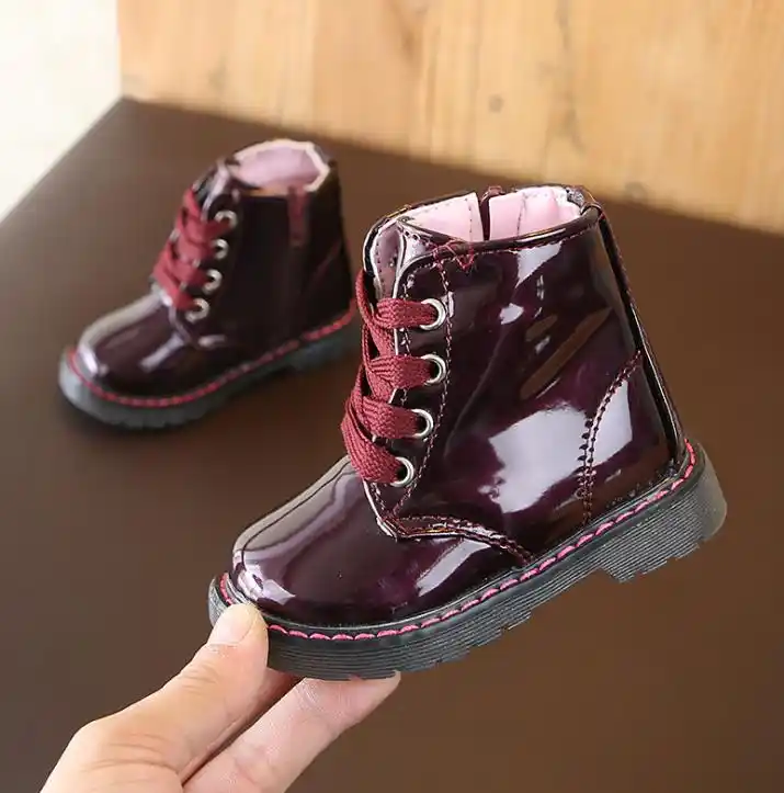kids patent boots