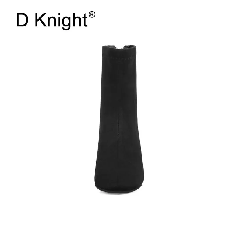 Plus Size 32-48 Women Boots Fashion Flock Ankle Boots For Women Spring Autumn Ladies Party Western Boots Casual Female High Heel (11)
