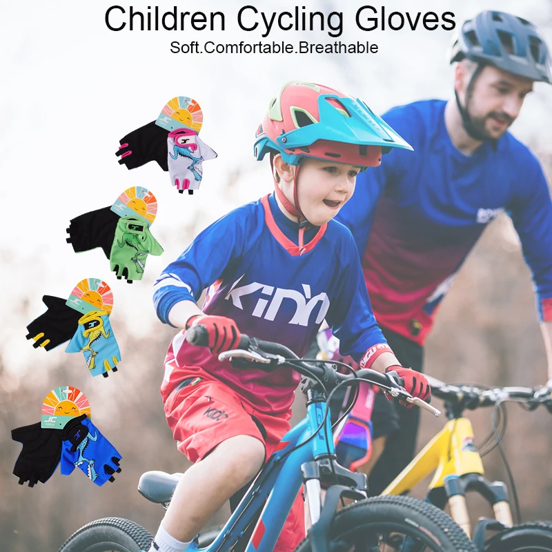 Children Cycling Gloves Half Finger Boy Girl`s Summer Sports Bicycle Gloves  Lycra fabric Bike child half finger racing Gloves (2)