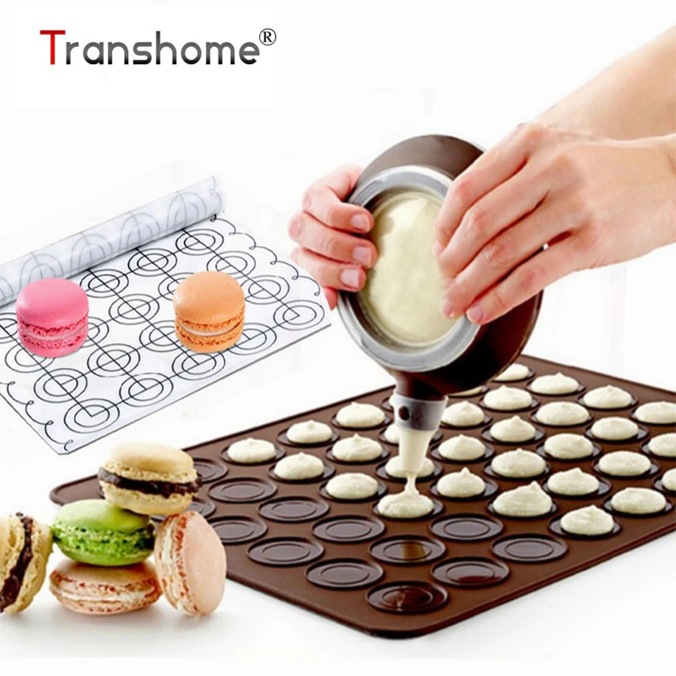

Transhome 30 Holes Non-Stick Silicone Baking Mat Liners Pastry Macaron Large Fondant Cake Decorating Milking Pot Baking Tools