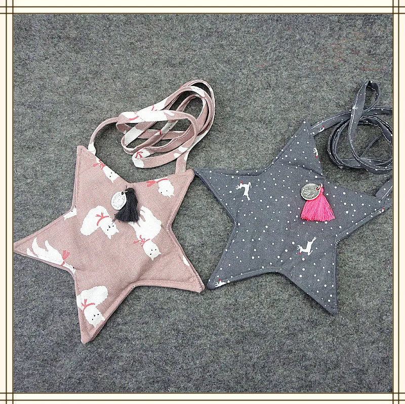 Pentagram fabric styling children's bag tassel versatile messenger shoulder purse |