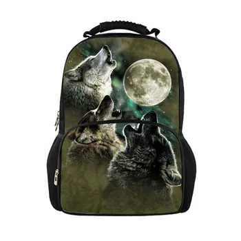 

ThiKin 3D Wolf Men backpack male travel big shoulder bagpack bags, adult teen boys school cool backpacks mochila laptop bag
