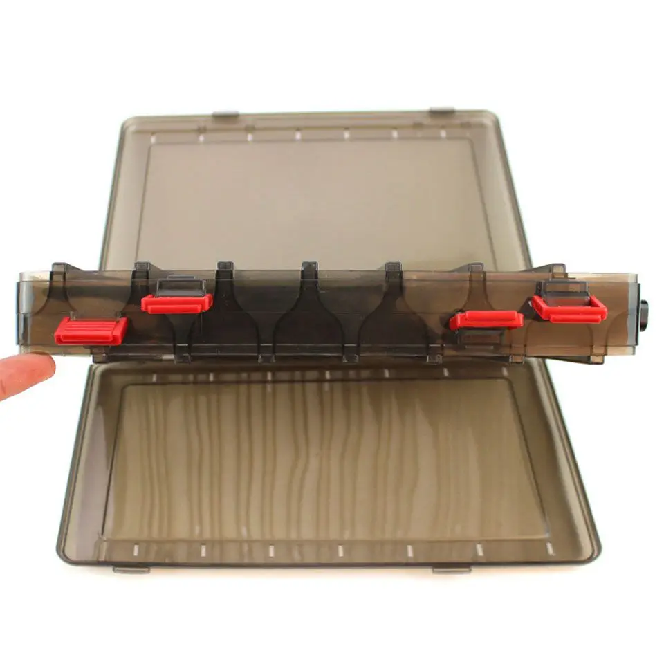 

Fishing Double-side Bait Box PP 18.5x27.5x5cm 14 space Plastic Storage Box Wood Shrimp Box Fishing Lure Box