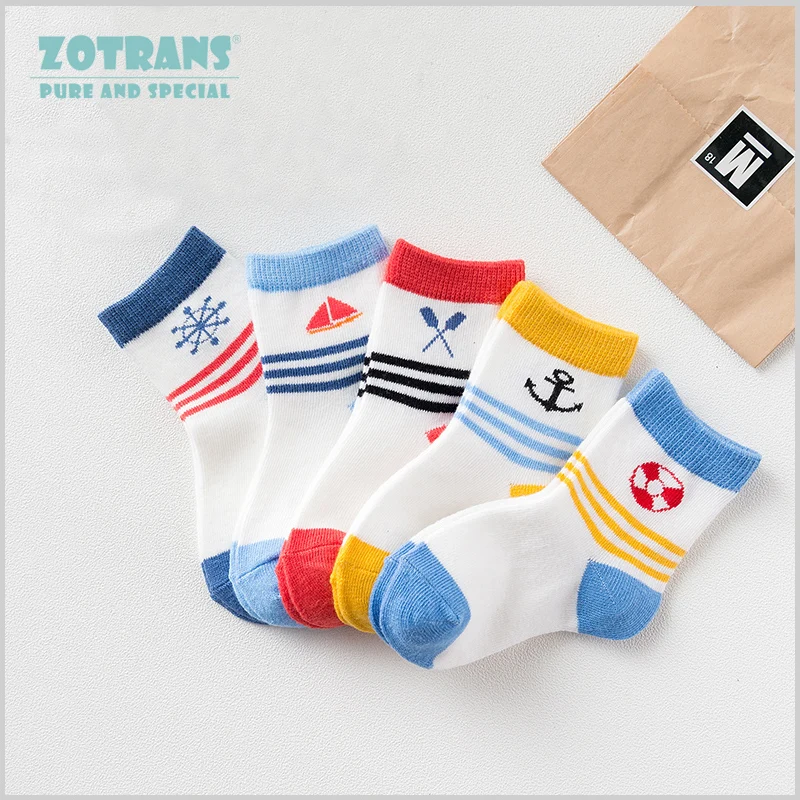 5 Pair/lot Toddle Baby Boy Socks Newborns Cotton Summer Autumn Cartoon Socks Infant Kids Short Socks for 0-2Years