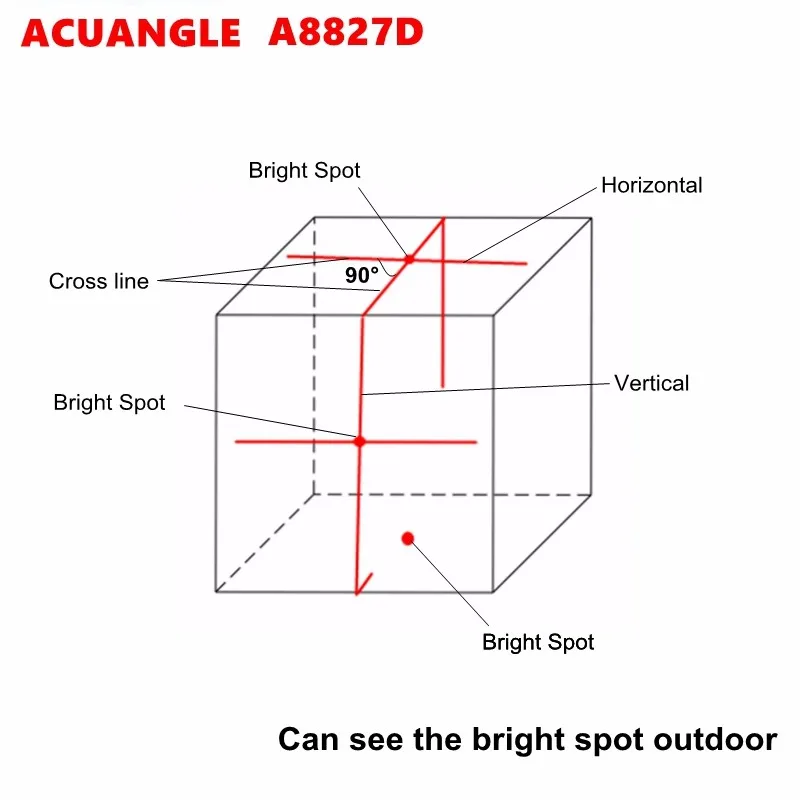 ACUANGLE A8827D лазерный уровень 635nm 3 крест красная линия 360 градусов вращающийся саморегулирующийся лазерный инструменты для выравнивания автоматический штатив