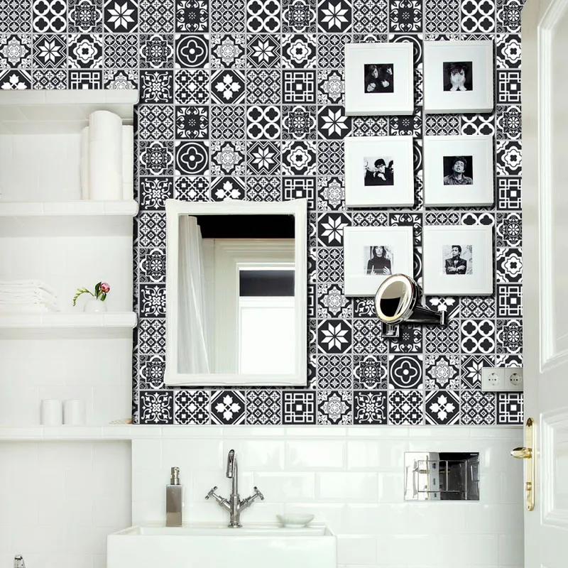 

Anti-oil Wall Stickers High temperature Anti-oil paste kitchen Self-adhesive foil waterproof bathroom wall stickers B6002