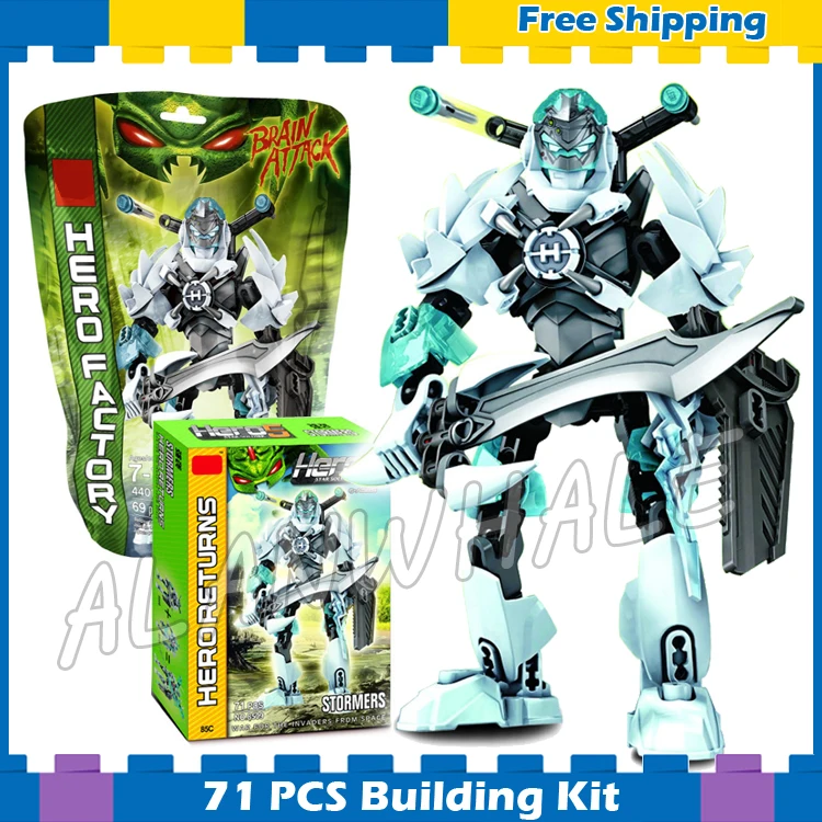 

71pcs Bela Hero Factory Brain Attack Stormer Bionicle Model Building Blocks Gifts Robots Bricks Kids Sets Compatible With lego