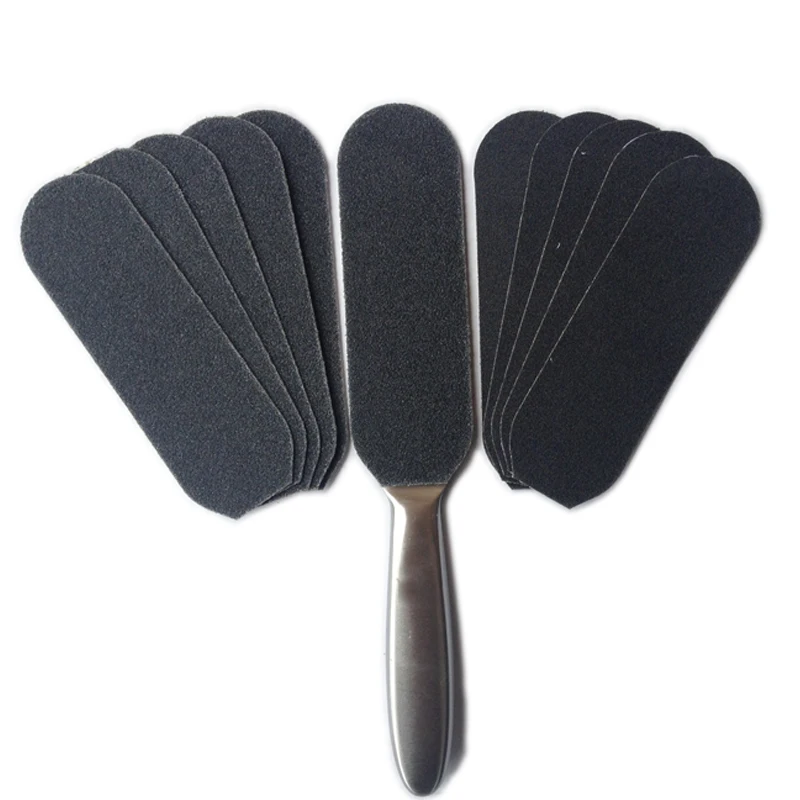 60pcs/pack Care Foot Grit Sanding Cloth Pro Pedicure Feet Care Refill Replacement for Stainless Metal Handle Files Foot Rasp