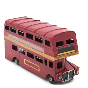 

17.5cm(6.8")Vintage Double Decker Retro UK England London Bus Figurine Routemaster Model Tour Bus Statue Home Decor