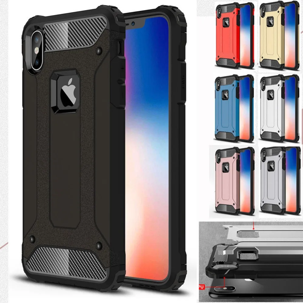 

Strong Hybrid Tough Shockproof Armor Phone Back Case for iPhone Xr 5S SE 6S Plus 8 7 Xs MAX Hard Rugged Impact Cover Funda