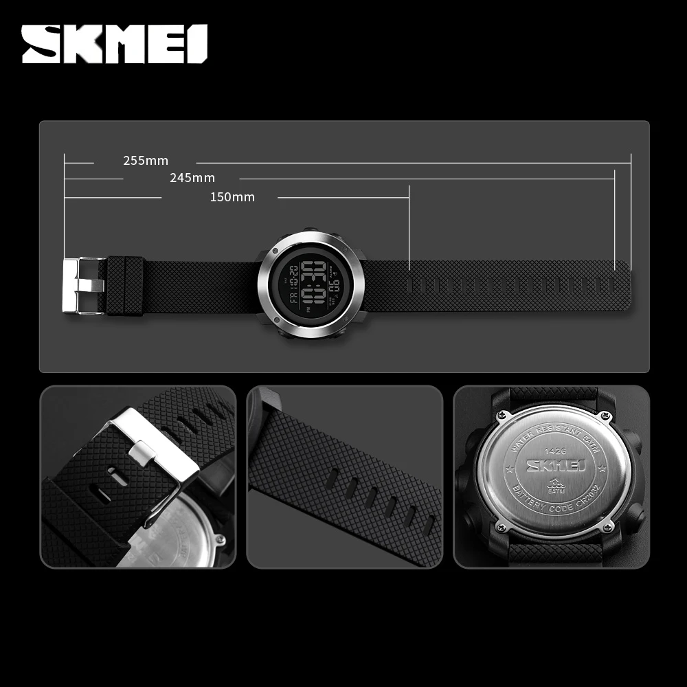 Luxury Waterproof Digital Sport Watch - Men's Fashion Timepiece with Alarm Clock