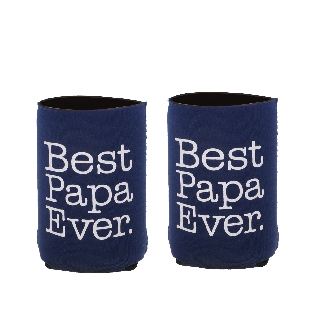 1 Pair of BEST PAPA EVER Bottle Beer Can Holder Cooler Party Favors Fathers Day Gift