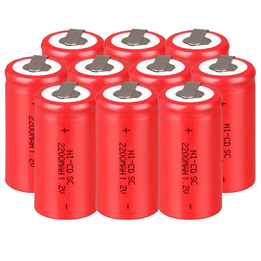 

Lowest price 10 piece SC battery 1.2v batteries rechargeable 2200mAh nicd battery for power tools akkumulator