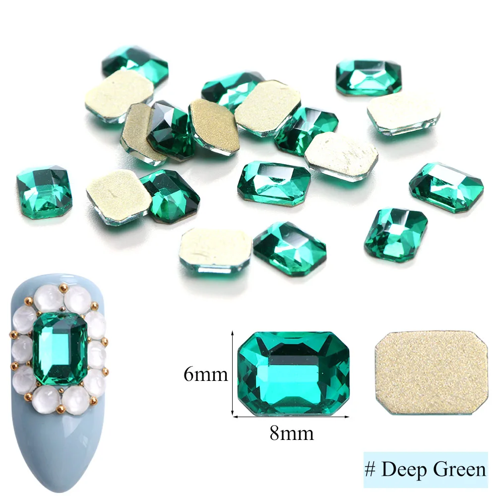 10pcs/lot AB Nail Rhinestones Octagon Art Decorations Flat Back Strass 3D Crystal Gems Manicure Decor TR714 1|Стразы и украшения| |