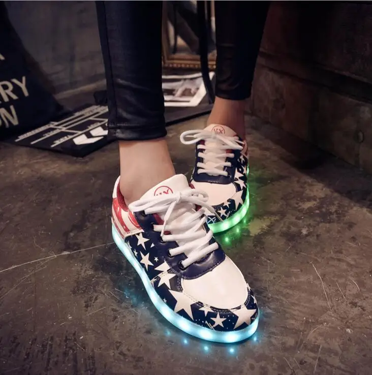 7 цветов светящаяся обувь с led подсветкой Для мужчин Для женщин Мода USB перезаряжаемые светодиодные светящиеся; обувь с подсветкой для взрослых; повседневная обувь размеры: 35–46 - Цвет: 07