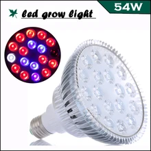 54W Full Spectrum LED Grow light 18leds AC85-256V Plant Lamp for Flowering Plants and Hydroponics, Indoor Grow tent/box