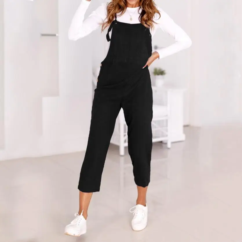 Women Spaghetti Strap Wide Legs Bodycon Jumpsuit Trousers Clubwear Rompers 2018 summer womens romper Loose Dungarees New QX40
