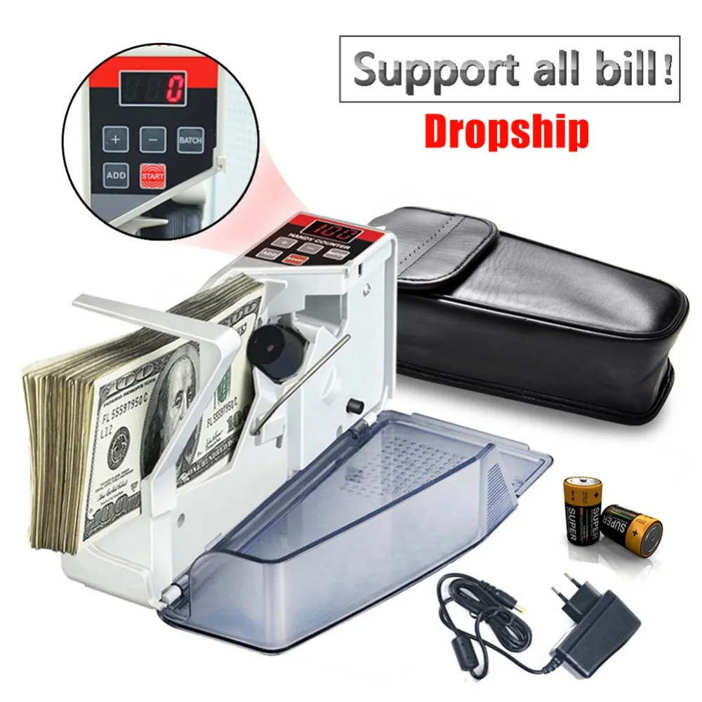 

Portable Handy Money Counter for Most Currency Note Bill Cash Mini Counting Machines EU-V40 Financial Equipment Dropshipping